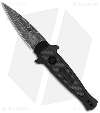 Kershaw Knife Shop -Kershaw Knife Shop Kershaw Auto Launch 12 Black Button Lock Damascus BHQ 174982 jr