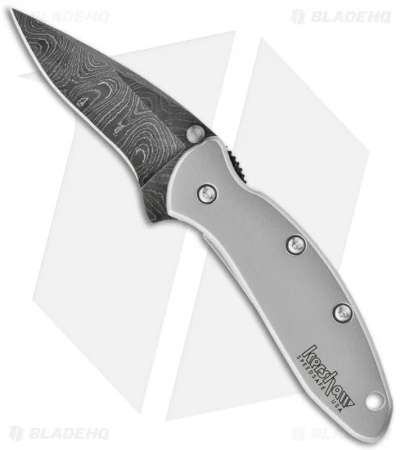 Kershaw Chive Assisted Opening Knife (1.94" Damascus) 1600DAM -Kershaw Knife Shop kershaw 1600dam chive damascus plain